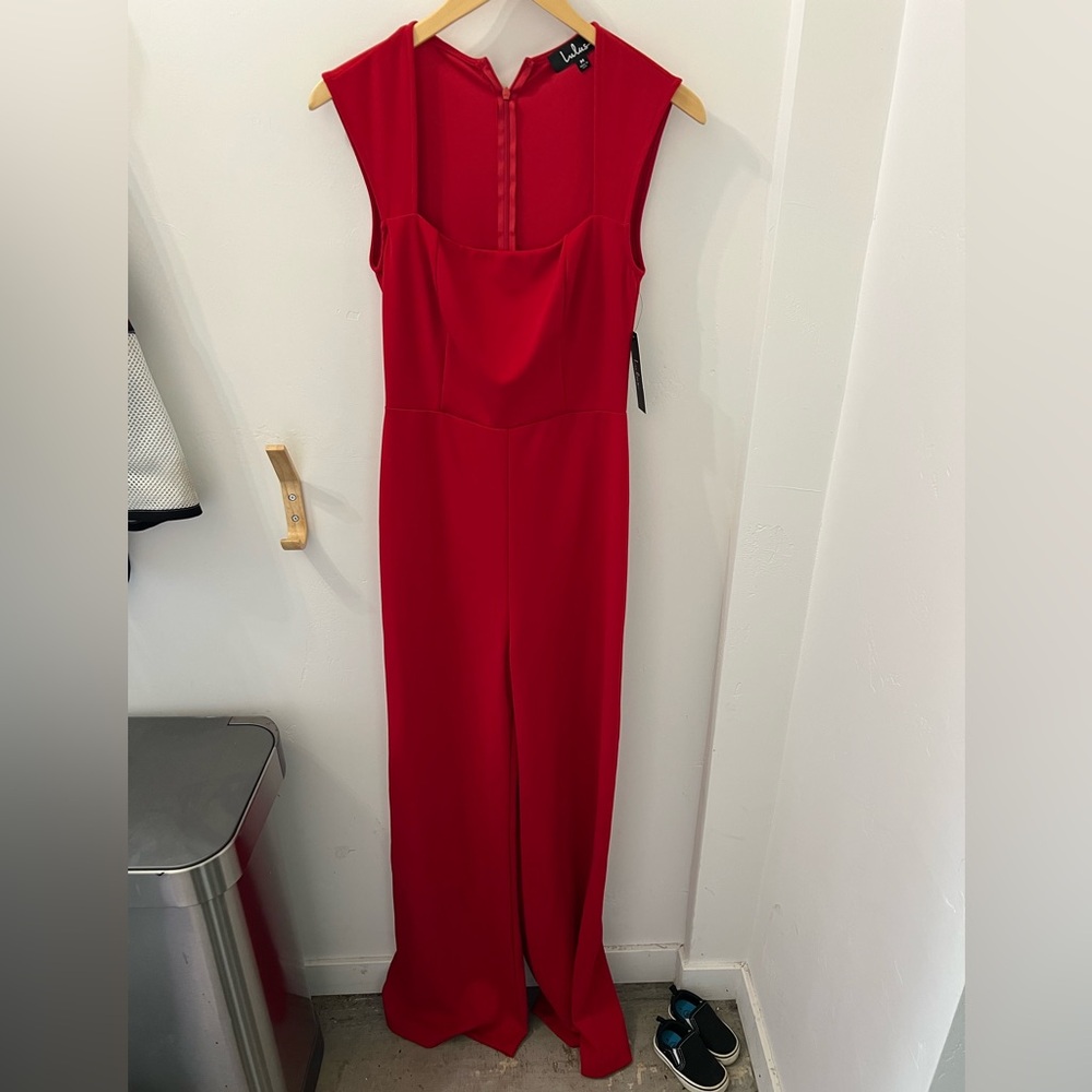 NWT Lulus Red Enticing Endeavors Sleeveless Jumpsuit